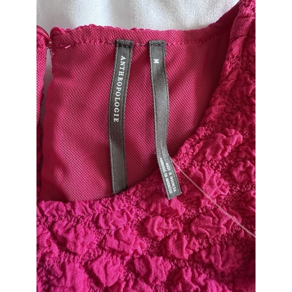 New Anthropologie Dress Ribbed Midi Pink Sleeveless V-Neck Size Medium $148 - Picture 4 of 10